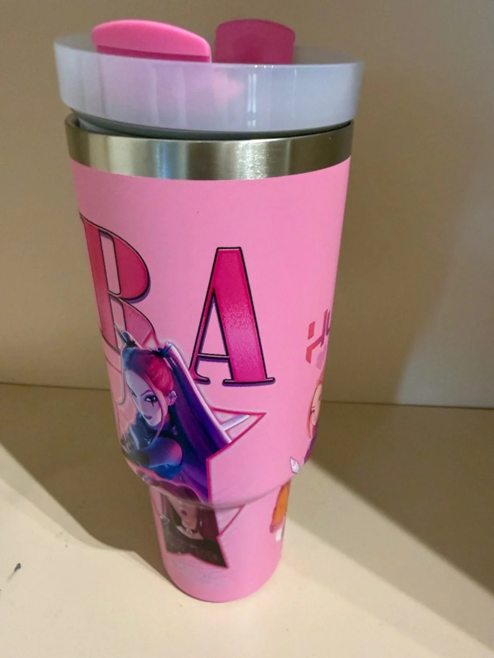 Stanley Pink 40oz Travel Tumbler Lid with Logo - Picture 4 of 7
